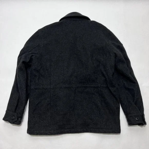 Old Navy Wool Field Coat 7 Pocket Black Small - Picture 3 of 13